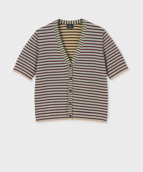 ウィメンズ マルチボーダー ニット カーディガン / 155553 564N