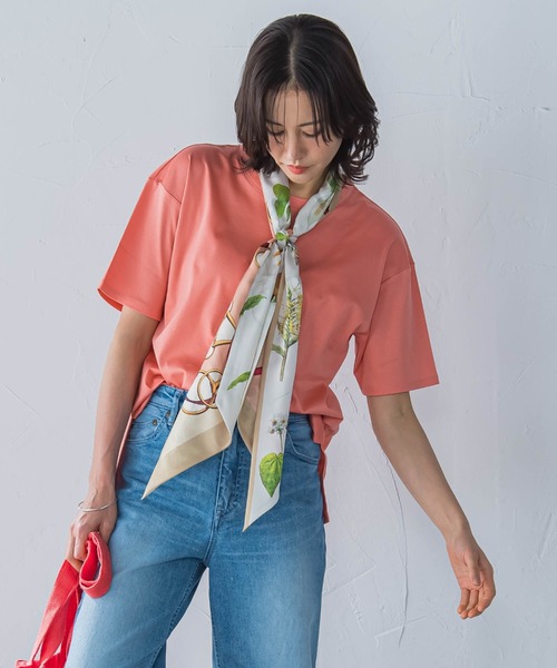 LAUTREAMONT(ロートレアモン)の「【WEB限定】【3サイズ】コットン汗じみ防止カットソー≪洗える/接触冷感≫(Tシャツ/カットソー・レディース・チャコールグレー/ホワイト/イエロー/ピンク/ベージュ/ブラック/キャメル/グリーン/ブルー/オレンジ・11号/7号/9号)」の10枚目の写真