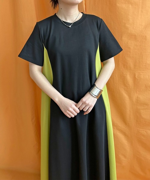 LHELBIE(レルビエ)の「テントライン3カラーワンピース(ワンピース・レディース・ネイビー/チャコールグレー/ブラック・M)」の8枚目の写真