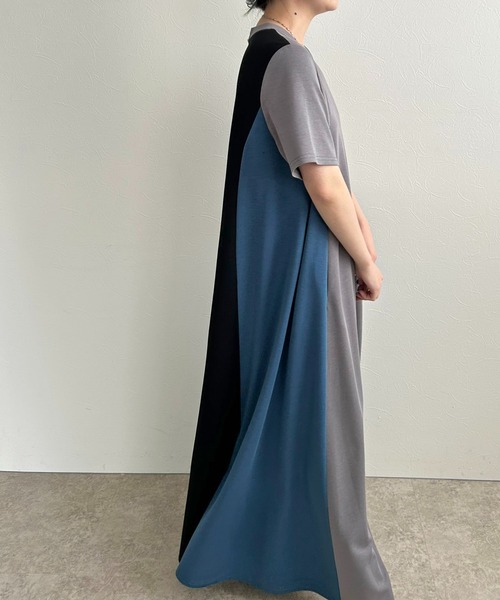 LHELBIE(レルビエ)の「テントライン3カラーワンピース(ワンピース・レディース・ネイビー/チャコールグレー/ブラック・M)」の18枚目の写真