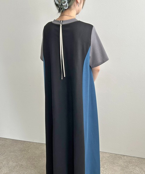 LHELBIE(レルビエ)の「テントライン3カラーワンピース(ワンピース・レディース・ネイビー/チャコールグレー/ブラック・M)」の15枚目の写真