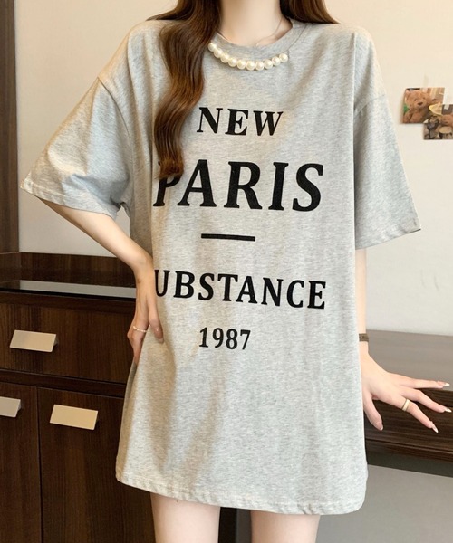 CANVAS+（キャンバスプラス）の「【CANVAS+】パール付きプリントルーズTシャツ（Tシャツ/カットソー・レディース・グレー/ホワイト/ブラック・M）」の19枚目の写真