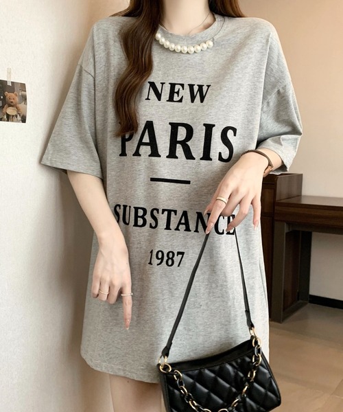 CANVAS+（キャンバスプラス）の「【CANVAS+】パール付きプリントルーズTシャツ（Tシャツ/カットソー・レディース・グレー/ホワイト/ブラック・M）」の17枚目の写真