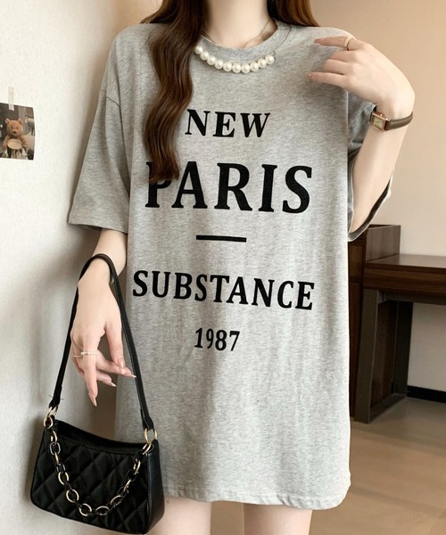 CANVAS+（キャンバスプラス）の「【CANVAS+】パール付きプリントルーズTシャツ（Tシャツ/カットソー・レディース・グレー/ホワイト/ブラック・M）」の16枚目の写真