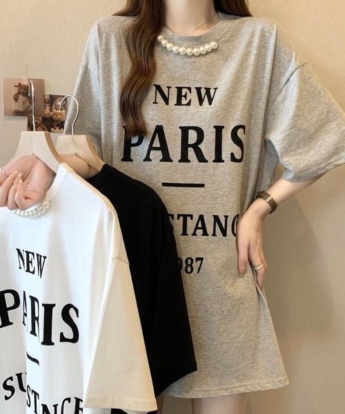 CANVAS+（キャンバスプラス）の「【CANVAS+】パール付きプリントルーズTシャツ（Tシャツ/カットソー・レディース・グレー/ホワイト/ブラック・M）」の15枚目の写真