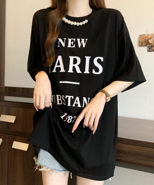 CANVAS+（キャンバスプラス）の「【CANVAS+】パール付きプリントルーズTシャツ（Tシャツ/カットソー・レディース・グレー/ホワイト/ブラック・M）」の11枚目の写真