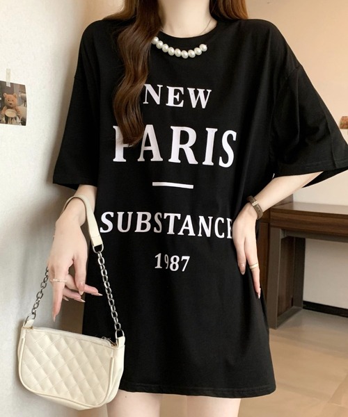 CANVAS+（キャンバスプラス）の「【CANVAS+】パール付きプリントルーズTシャツ（Tシャツ/カットソー・レディース・グレー/ホワイト/ブラック・M）」の8枚目の写真