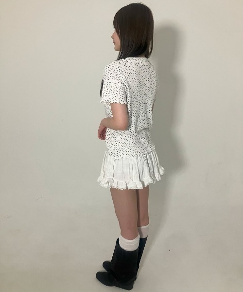 tシャツ A'GEM/9 × .kom 「.KOM/ドットケーオーエム」 フラワープリントメロウトップス レディース A'GEM/9 × .kom 『.KOM/ドットケーオーエム』 フラワープリント