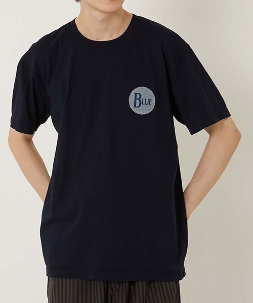 BLUE BLUE(ブルーブルー)の「CIRCLE BLUE ショートスリーブ Tシャツ(Tシャツ/カットソー・メンズ・ネイビー/ホワイト・LARGE/MEDIUM/SMALL/X-LARGE)」の6枚目の写真