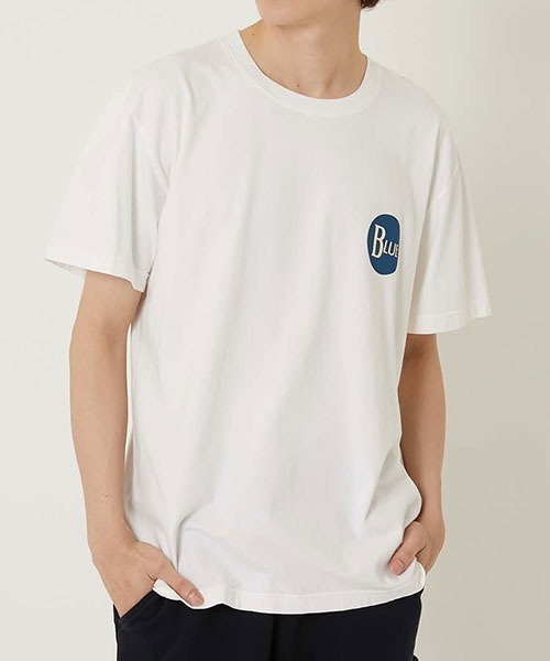 BLUE BLUE(ブルーブルー)の「CIRCLE BLUE ショートスリーブ Tシャツ(Tシャツ/カットソー・メンズ・ネイビー/ホワイト・LARGE/MEDIUM/SMALL/X-LARGE)」の4枚目の写真