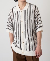 HAUS（ハウス）の「【HAUS】ジャガードニットシャツ  415024 WINS（シャツ/ブラウス）」