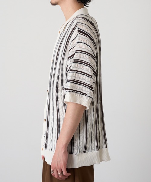 HAUS(ハウス)の「【HAUS】ジャガードニットシャツ 415024 WINS(シャツ/ブラウス・メンズ・ブラック/オフホワイト・M/L)」の6枚目の写真