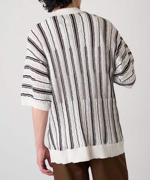 HAUS(ハウス)の「【HAUS】ジャガードニットシャツ 415024 WINS(シャツ/ブラウス・メンズ・ブラック/オフホワイト・M/L)」の5枚目の写真