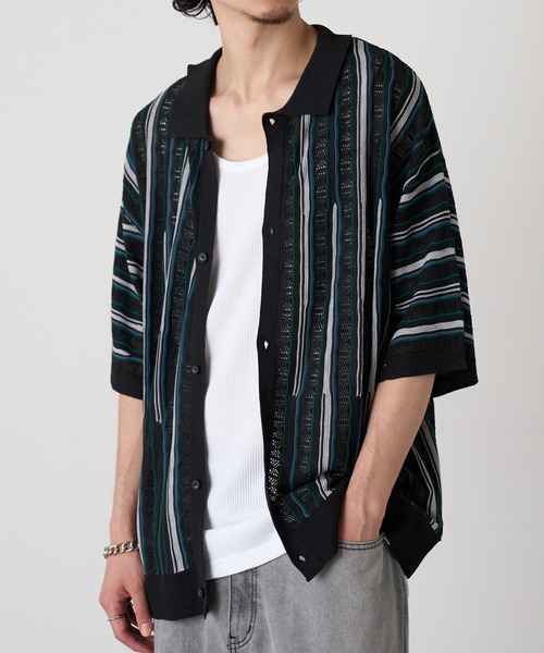 HAUS(ハウス)の「【HAUS】ジャガードニットシャツ 415024 WINS(シャツ/ブラウス・メンズ・ブラック/オフホワイト・M/L)」の9枚目の写真
