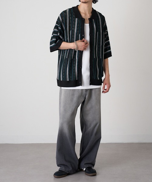 HAUS(ハウス)の「【HAUS】ジャガードニットシャツ 415024 WINS(シャツ/ブラウス・メンズ・ブラック/オフホワイト・M/L)」の13枚目の写真