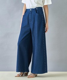 Settimissimo | ウエストタック サイドスタッズ ワイドデニム(デニムパンツ)