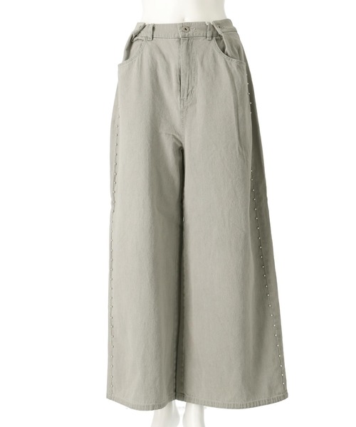 Settimissimo（セッティミッシモ）の「ウエストタック サイドスタッズ ワイドデニム（デニムパンツ・レディース・ブルー/ブラック・FREE）」の12枚目の写真