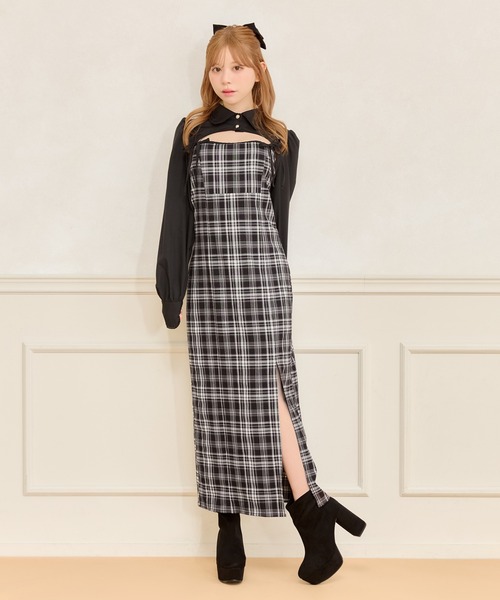 apres jour(アプレジュール)の「【SET着用可能】ダブルリボンキャミワンピース(ワンピース・レディース・ピンク/ブラック系その他/ブラック/グレー系その他/ボルドー/その他/ブラック系その他2・X-LARGE/フリー)」の3枚目の写真