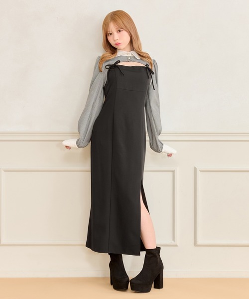 apres jour ダブルリボンキャミワンピース　ボレロセット　フリーサイズ apres jour ダブルリボンキャミワンピース ボレロセット