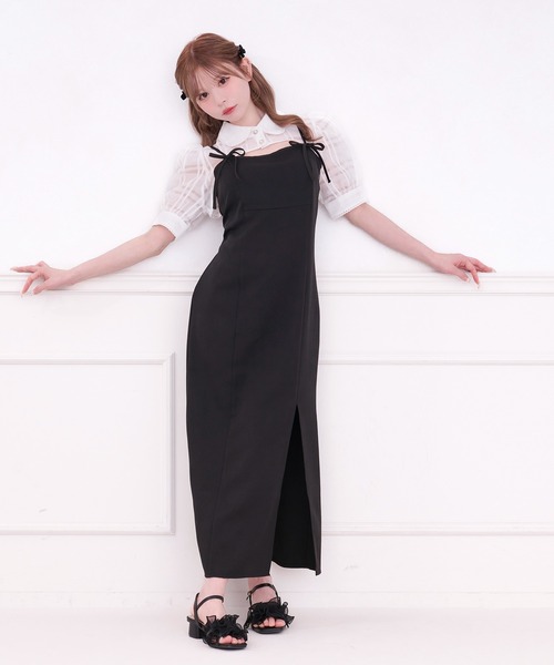 apres jour(アプレジュール)の「【SET着用可能】ダブルリボンキャミワンピース(ワンピース・レディース・ピンク/ブラック系その他/ブラック/グレー系その他/ボルドー/その他/ブラック系その他2・X-LARGE/フリー)」の9枚目の写真