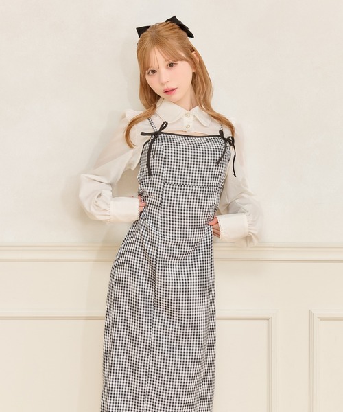 apres jour ダブルリボンキャミワンピース ショートボレロブラウス apres jour ダブルリボンキャミワンピース ショートボレロ