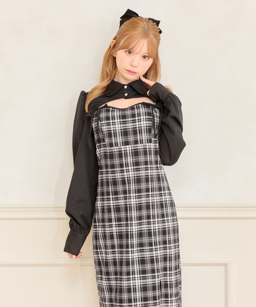 apres jour ダブルリボンキャミワンピース ショートボレロブラウス バラ可◎apresjour ダブルリボンキャミワンピース/ショート