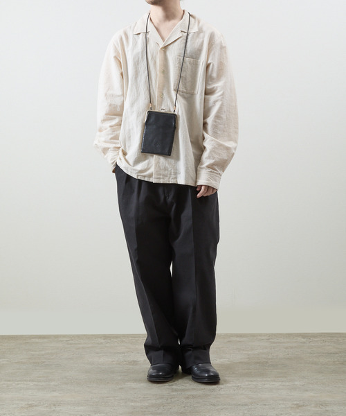 20/80(テゥエンティーエイティー)の「20/80 トゥエンティーエイティー / SHRINK LEATHER GAMAGUCHI SQUARE SHOULDER BAG シュリンクレザーがま口ショルダーバッグ / S079(ショルダーバッグ・メンズ・ブラック・FREE)」の13枚目の写真