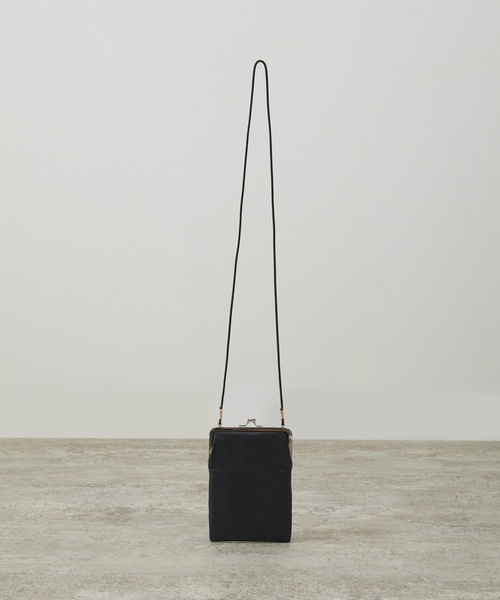 20/80(テゥエンティーエイティー)の「20/80 トゥエンティーエイティー / SHRINK LEATHER GAMAGUCHI SQUARE SHOULDER BAG シュリンクレザーがま口ショルダーバッグ / S079(ショルダーバッグ・メンズ・ブラック・FREE)」の9枚目の写真