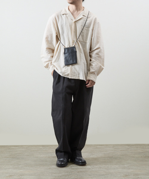 20/80(テゥエンティーエイティー)の「20/80 トゥエンティーエイティー / SHRINK LEATHER GAMAGUCHI SQUARE SHOULDER BAG シュリンクレザーがま口ショルダーバッグ / S079(ショルダーバッグ・メンズ・ブラック・FREE)」の6枚目の写真