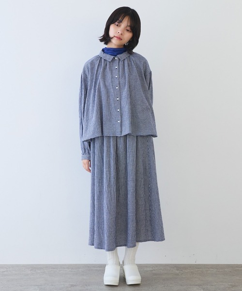 bulle de savon（ビュルデサボン）の「fuwa fuwa gingham ブラウス（シャツ/ブラウス・レディース・レッド/ブルー・FREE）」の11枚目の写真