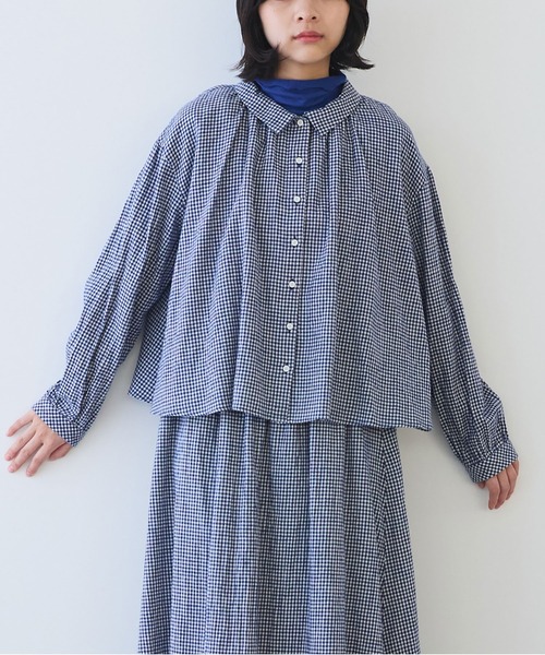 bulle de savon（ビュルデサボン）の「fuwa fuwa gingham ブラウス（シャツ/ブラウス・レディース・レッド/ブルー・FREE）」の7枚目の写真