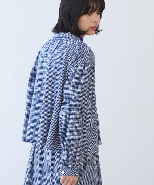 bulle de savon（ビュルデサボン）の「fuwa fuwa gingham ブラウス（シャツ/ブラウス・レディース・レッド/ブルー・FREE）」の8枚目の写真