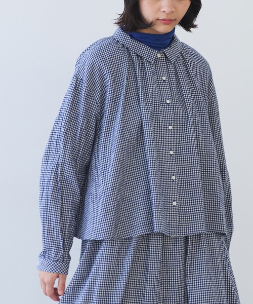 bulle de savon（ビュルデサボン）の「fuwa fuwa gingham ブラウス（シャツ/ブラウス・レディース・レッド/ブルー・FREE）」の9枚目の写真