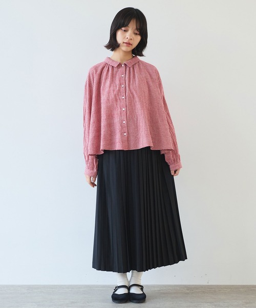 bulle de savon（ビュルデサボン）の「fuwa fuwa gingham ブラウス（シャツ/ブラウス・レディース・レッド/ブルー・FREE）」の22枚目の写真