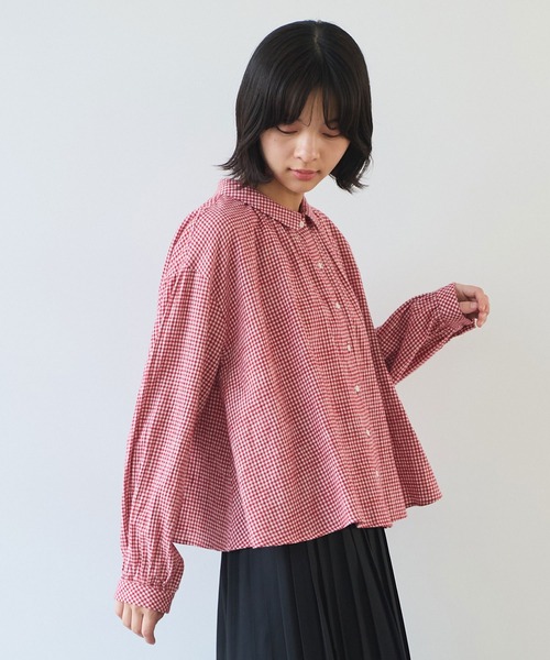 bulle de savon（ビュルデサボン）の「fuwa fuwa gingham ブラウス（シャツ/ブラウス・レディース・レッド/ブルー・FREE）」の19枚目の写真