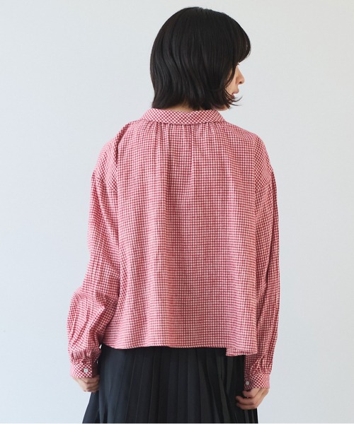 bulle de savon（ビュルデサボン）の「fuwa fuwa gingham ブラウス（シャツ/ブラウス・レディース・レッド/ブルー・FREE）」の20枚目の写真