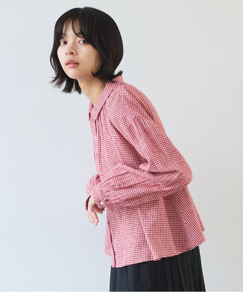 bulle de savon（ビュルデサボン）の「fuwa fuwa gingham ブラウス（シャツ/ブラウス・レディース・レッド/ブルー・FREE）」の21枚目の写真