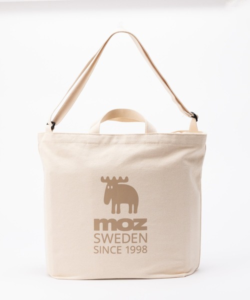 moz（モズ）の「moz モズ ファスナーの付いた帆布トートL ショルダー付（トートバッグ・レディース・グレー/ブラック/アイボリー・FREE）」の4枚目の写真