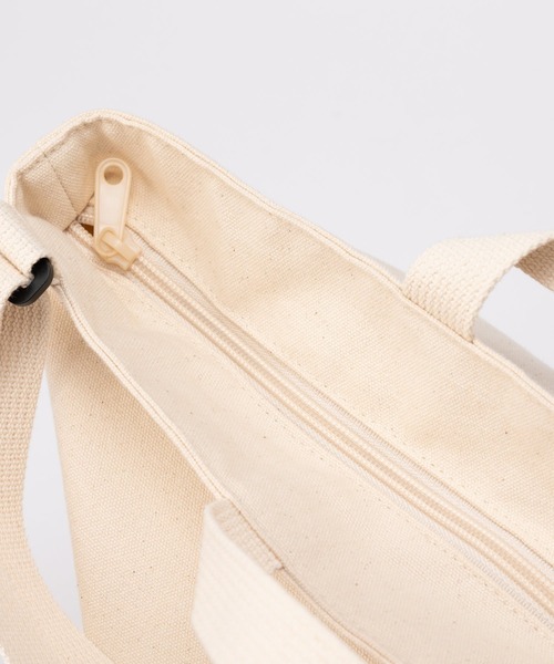 moz（モズ）の「moz モズ ファスナーの付いた帆布トートL ショルダー付（トートバッグ・レディース・グレー/ブラック/アイボリー・FREE）」の5枚目の写真