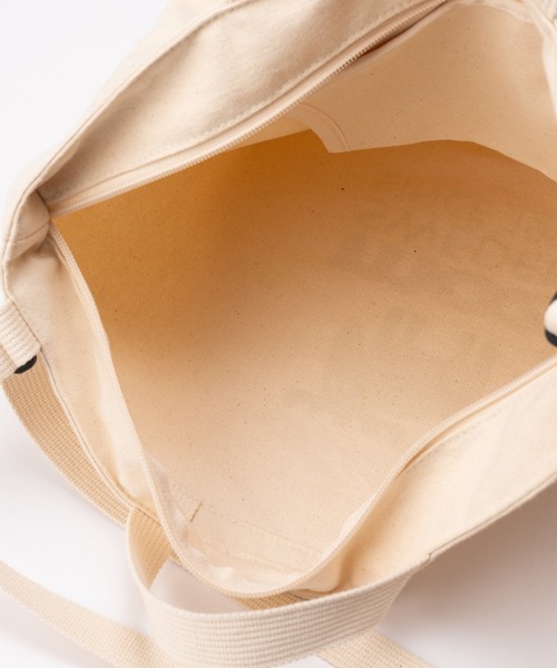 moz（モズ）の「moz モズ ファスナーの付いた帆布トートL ショルダー付（トートバッグ・レディース・グレー/ブラック/アイボリー・FREE）」の6枚目の写真