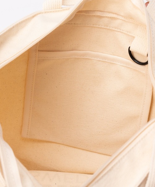 moz（モズ）の「moz モズ ファスナーの付いた帆布トートL ショルダー付（トートバッグ・レディース・グレー/ブラック/アイボリー・FREE）」の8枚目の写真