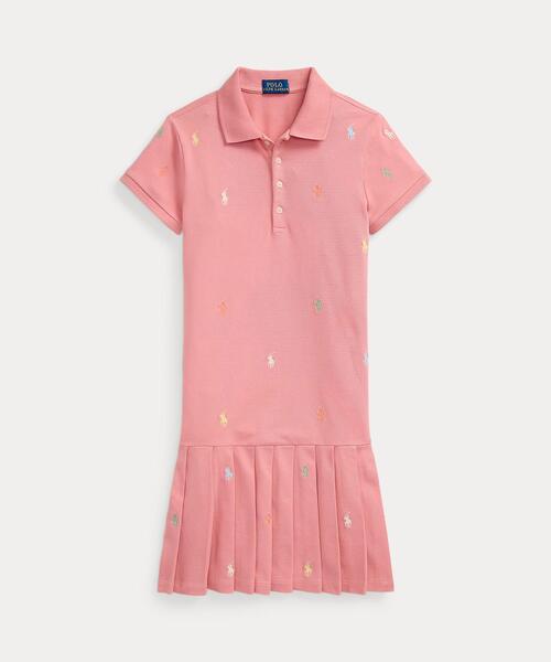 POLO RALPH LAUREN CHILDRENSWEAR(ポロ ラルフ ローレン チルドレンズウェア)の「Polo ポニー ストレッチ メッシュ ポロ ドレス(ワンピース・キッズ・ピンク系1・S/L/M/XL)」の1枚目の写真