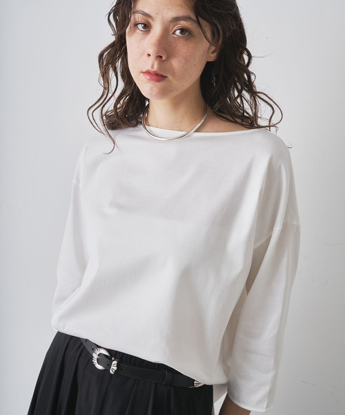 Whim Gazette(ウィムガゼット)の「ボートコットンジャージープルオーバー(Tシャツ/カットソー・レディース・ブラック/ホワイト・FREE)」の15枚目の写真