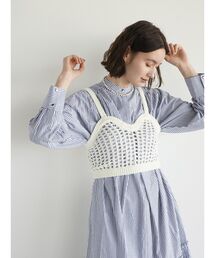 Crochet knit bustier