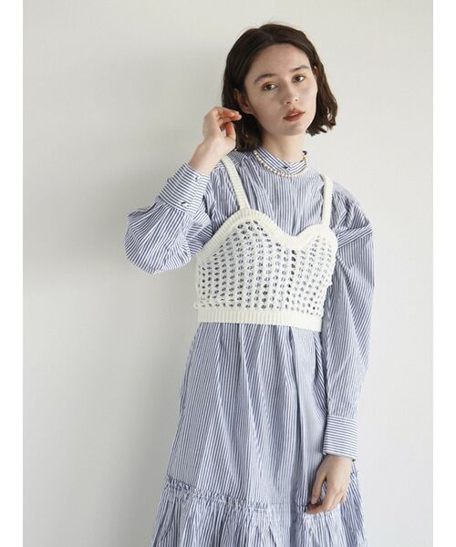 FIKA.（フィーカ）の「Crochet knit bustier（その他トップス・レディース・ホワイト/ベージュ・MEDIUM）」の6枚目の写真