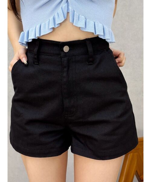 EVRIS（エヴリス）の「ツイルショートパンツ（その他パンツ・レディース・その他1/ブラック・MEDIUM/SMALL）」の2枚目の写真