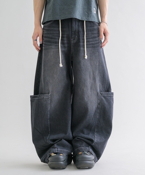 セール】【EPNK】Large pocket easy denim pants / ラージ