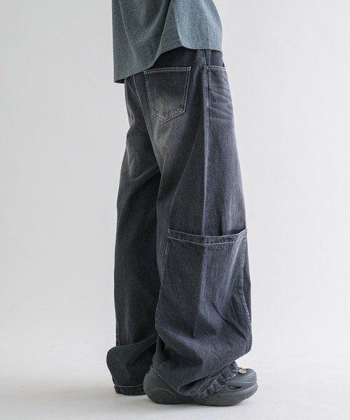セール】【EPNK】Large pocket easy denim pants / ラージ