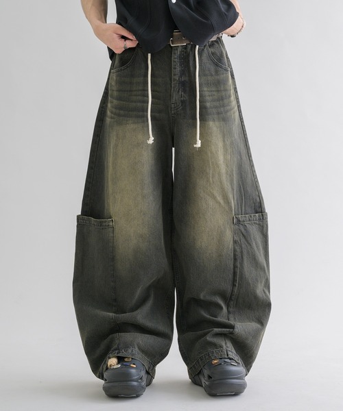 セール】【EPNK】Large pocket easy denim pants / ラージ