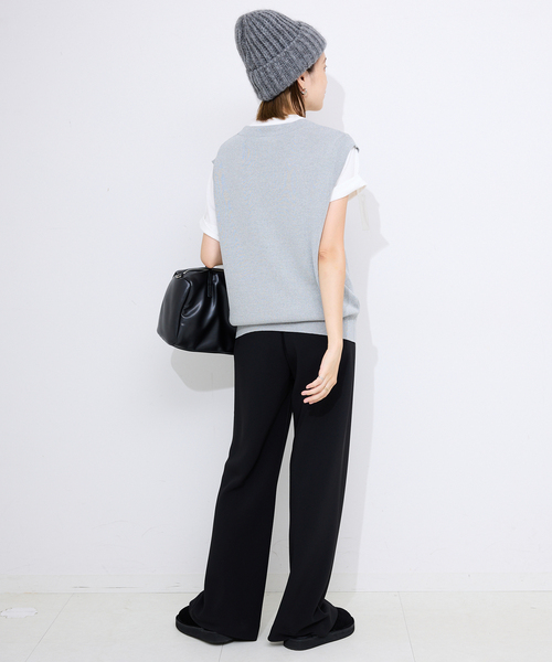 セール】《WEB限定/追加》総針Vネック ニットベスト（ベスト）｜SLOBE